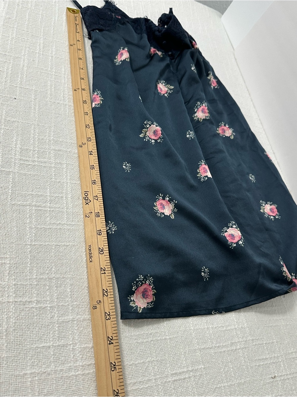 Abercrombie & Fitch Lace Trim Slip Dress XS Dark Floral Whimsigoth Fairy Grunge - Picture 6 of 10